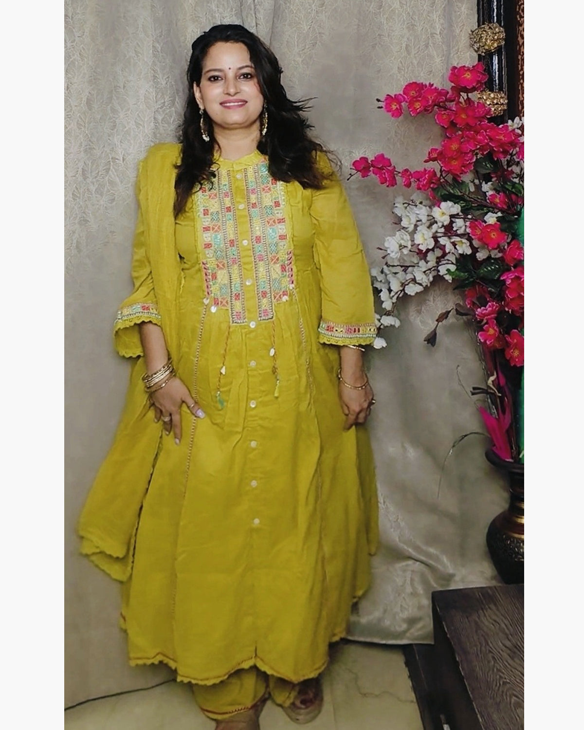 Pure Mul Cotton A-Line Suit Set