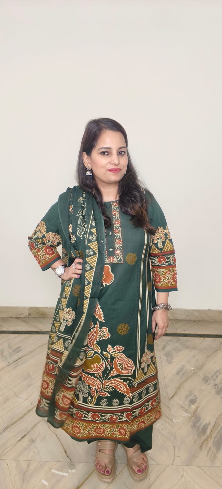 Pure cotton suit with beautiful prints