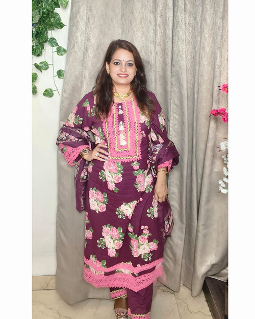 Beautiful Pure Cotton 3-Piece Suit Set